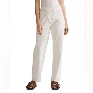 *flawed* Criss Cross Cotton Straight Jeans in Paste